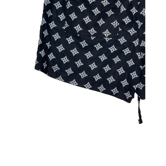 Gap Women Shorts Linen Casual Drawstring Waist Diamond Pattern Black Size 4 NWT - Picture 7 of 11